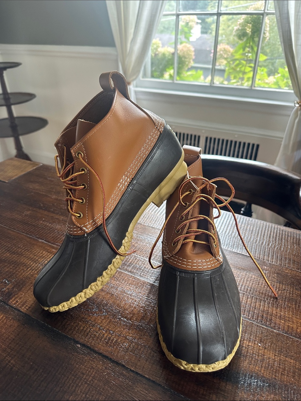 6” Men's L. L. Bean Boots, Brown and Black Waterproof Duck Boots